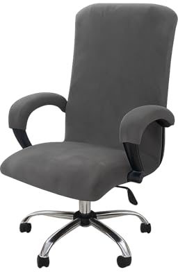 Jinfanshurich Funda de felpa de terciopelo para silla de oficina con reposabrazos, funda elástica XL para silla de oficina, fundas elásticas para silla de oficina, fundas extraíbles para sillas