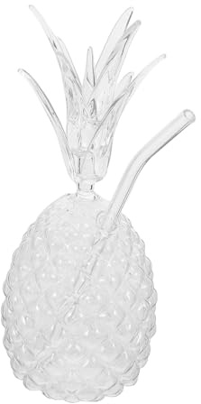 DONFAMDS Verres à Cocktail Transparent Ananas Tasse à Unique Pailles Verres à Vin Jus Lait Décoratifs Amusants pour Bar