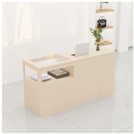 Moderne Empfangstheke mit Display aus gehärtetem Glas - Retro Design für Einzelhandel