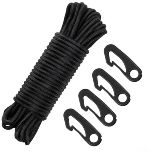 Convenient Flagpole Clip and Halyard Rope for Formal Occasions, 11 5m, Black