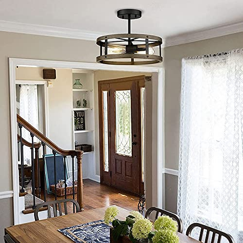 Ceiling Lampadario Cucina con Filo, Pollici di Legno sfioramento, Lampada Ciondolo a 2 luci e26, Le camere Letto Camera da Pranzo Vivente Decorazioni per corridoi Foyer