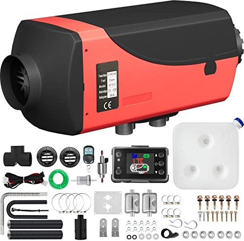WUGMCNFBC Riscaldatore per Auto da 3 kW, riscaldatore ad Aria Diesel da 12 V con Due silenziatori, Interruttore LCD per Camper, Barca, Autobus, Camper, riscaldatore da parcheggio Diesel