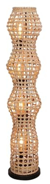 meineWunschleuchte Stehleuchte mit Lampenschirm aus Rattan, kleine Korblampe, Höhe 110cm