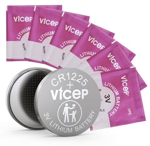 ViCep Lot de 6 Piles CR1225 Pile Bouton 1225 Lithium 3V pour télécommandes | pour thermomètres, lampes LED, clés de voiture, télécommandes et autres appareils, emballées individuellement