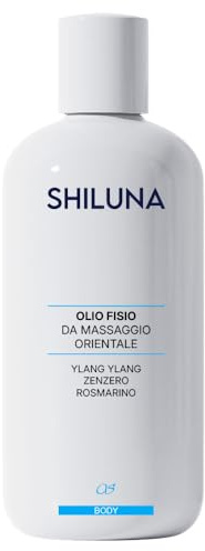 Shiluna Olio Fisio da Massaggio Orientale – con Ylang Ylang, Zenzero e Rosmarino – Stimolante, Aromatico e Professionale – 500 ml – Cosmetico Professionale Made in Italy