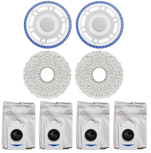 Tidevib Lot de 8 sacs à poussière pour balai à franges ECOVACS T30S Combo/Pro pour aspirateur OMNI T30/T50/N30