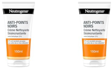 Neutrogena | Crème Nettoyante Désincrustante Anti-Points Noirs (tube de 150 ml) – Nettoyant pour le visage à l'acide salicylique (2%) (Lot de 2)