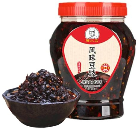 DAMAICHUHAI 16oz (450g) Fermented Black Bean Chili Paste Sauce – Spicy Douchi, Sichuan Hot Bean Sauce, Versatile Chinese Cooking Condiment for Stir Fry, Dipping, and Marinating，Black Bean Sauce