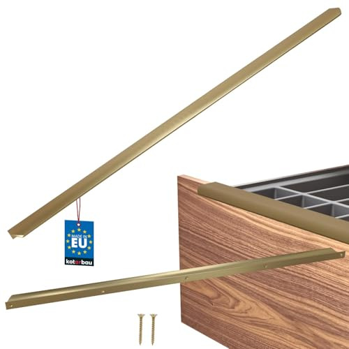 KOTARBAU® Möbelgriff - Schrankgriffe - 800 mm - Gold Matt - ZnAl - Hinterschraubgriffe - Kantengriff - Schubladengriffe - Küche - Modern