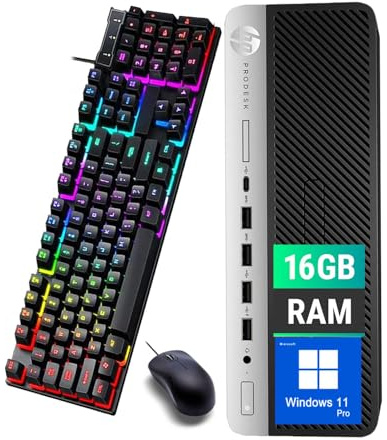 HP ProDesk 600 G5 SFF PC Desktop Computer, Intel Core i7-9700, 16 GB RAM, SSD 256 GB, Bluetooth, teclado QWERTY, ratón, USB WiFi, Windows 11 Pro (reacondicionado)