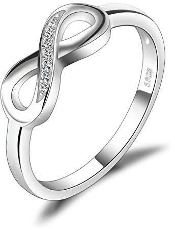 JewelryPalace Wickelring Infinity Verlobungsring Unendlichkeit Promise Eheringe Ring Silber 925 Damen, Zirkonia Silberringe Trauringe Damenring Hochzeitsringe Antragsring Ringe, Damen Schmuck