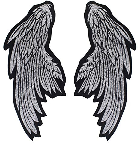 Parches bordados de alas para planchar en la ropa, para chaqueta, motociclista, parche trasero, 1 par