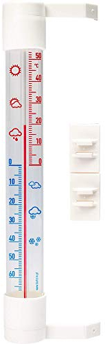 Browin 020510 Outdoor Thermometer for Gluing, Medium Size, Universal Thermometer, Scale from -70 to +50 °C 26 mm, 230mm x Ø26mm