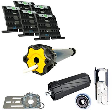 smarotech® Nachrüstset zum Modernisieren von Gurt/Kurbel auf Rollladenmotor Oximo 50 io 15/17 (bis 6,5m²) inkl. smarotech® Montageset SW60 (für 60mm 8-kant-Wellen)