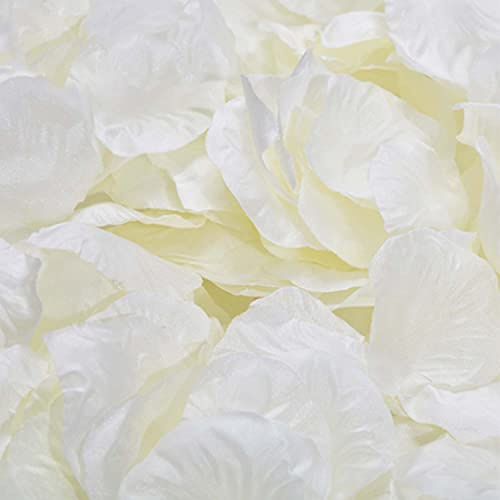 1200 Stück Rosenblätter für Hochzeit, Geburtstag, Valentinstag, Geständnis, Romantische Dekoration (milchig-weiß)