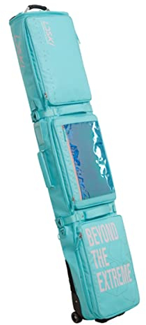 RETENA Snowboardtasche Mit Rollen, wasserdichte TPU Single/Double-Board Roller Skitasche, Reisetasche Für Snowboard Und Snowboardschuhe, Für Wintersport Air Travel (Color : Blue 2, Size : 168cm)