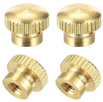 sourcing map 4 Stück Messing Rändelmutter M3x0.5mm Runde Gestufte Knöpfe Befestigungen für 3D Drucker Elektronische Ausrüstung