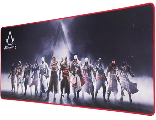 SUBSONIC - Assassin's Creed XXL-Mauspad 90x40 cm | Offizielle Lizenz, Schreibtischunterlage mit glatter Oberfläche für Maussensoren, rutschfeste Basis und genähte Kanten