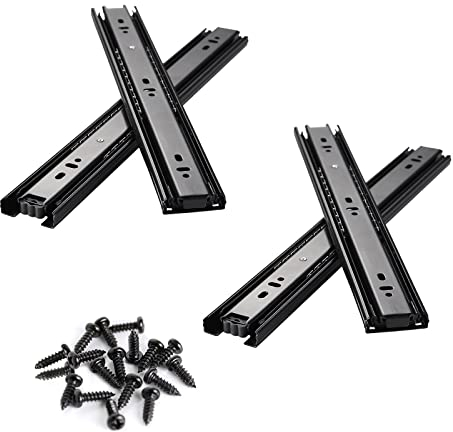 Guide per cassetti, Guide di Ricambio, Guide con Cuscinetti, per Armadi, Istituzioni e Residenze, Sottopiano, Elevata Durezza/Non Facile da Piegare) (Colore : Nero, Dimensioni : 20cm(8in))