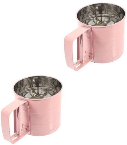 PRETYZOOM 2pezzi Setaccio per Farina Inossidabile Utensile da Cucina e Maneggevole per Setacciare Polveri Come Farina e Cacao Facile da Pulire e Pratico per La Tua Cucina