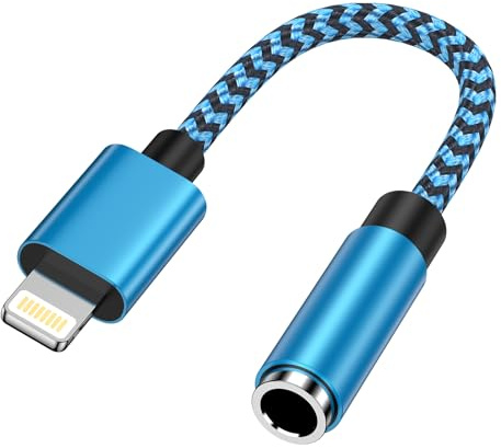 Lightning Klinke Adapter, 3,5mm Kopfhörer Adapter auf iPhone [MFi Zertifiziert] iPhone Aux Adapter kompatibel mit iPhone 14 Pro/14 Pro Max/14 Plus/14/13/12/11/SE/XS/XR/8, Dongle Audio Kabel Konverter