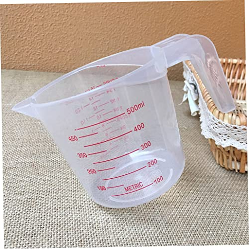 SouiWuzi Pyrex Measuring Jug,Plastic Measuring Cup With Scale Handle 500Ml Transparent Measuring Cups Nesting Stackable Container For Liquids Dry Solid