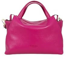Cheval Firenze Bolso de mano Algedi Mini, piel auténtica, fabricado en Italia, fucsia