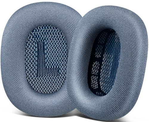 SOPROM Verbesserte Ohrpolster als Ersatz für Airpods Max Over-Ear-Kopfhörer, Ohrpolsterkissen mit strapazierfähigem Netzgewebe, weicherem Schaumstoff, Geräuschisolierung und Schweißschutz - Himmelblau