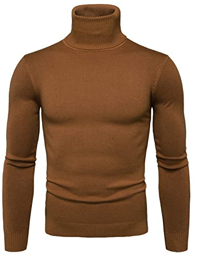 SRZYMJ Male Strickpullover A Herren Langarm Basic Pullover Knopfleiste Langarmshirt T-Shirt Longsleeve Herren Rollkragenpullover Tshirt Personalisiert Fell Kostüm Hawaihemd Schlafanzug Kuschelig XL