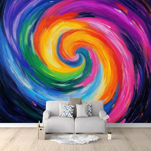 Papel pintado mural Abstracto Colorido papel pintado no tejido Amarillo Adecuado para habitación infantil, salón y dormitorio 250 x 175 cm papel pintado mural