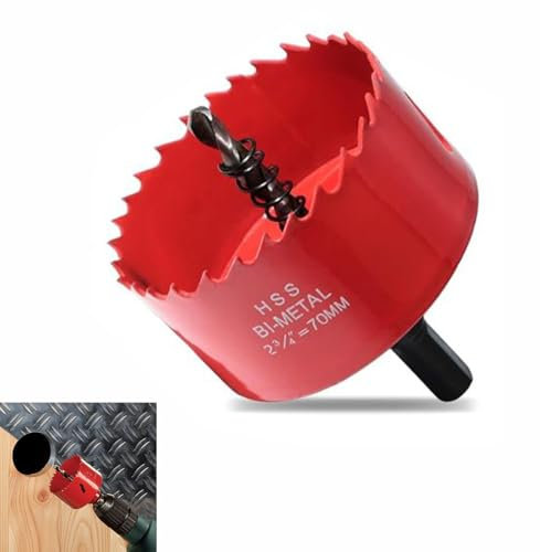 Hole Saw Kit, 60mm Hole Cutter Perfect for Drilling Soft Metal, Wood, PVC, Plastic, Holesaws Carbon Steel Downlights Drill Bit Tools Precision-cut Teeth| Ideal with Quick Change Arbor