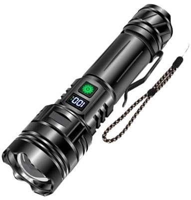 Potente linterna LED superbrillante, recargable, portátil, Ultra potente, lámpara de emergencia for exteriores, linterna de Camping(30W 26650 battery)