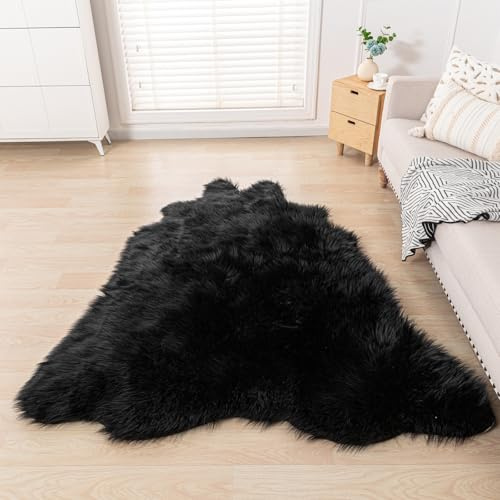 Faux Cowhide Cow Print Rug 5.1 x 6.1 Feet Cow Hide Animal Print Area Carpet Large Western Decor for Living Room Bedroom