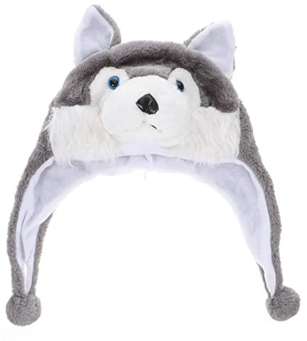 LIFKOME Weihnachten Feier Plüschmütze Wolf Design Hut mit Ohrschutz