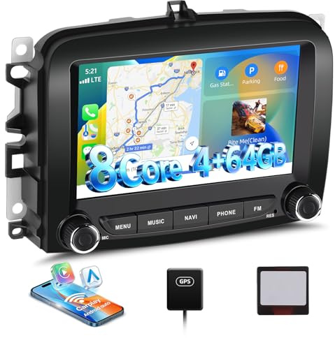 SIXWIN 8 Core 4+64G Android 15 Autoradio per FIAT 500L 2013-2018 con CarPlay/Android/DSP, 1280 * 720, 7 Pollici HD Schermo Navigatore GPS WiFi BT DSP USB FM RDS Radio Mirror Link+32 band EQ