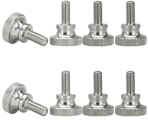Rändelschraube, 8 Stück Schrauben, M6 × 20 mm Hohe Rändelschrauben,Flache Rändelschrauben, für Mechanische Geräte, Instrumentierung, Haushaltsgeräte,Schwarz (Silber)