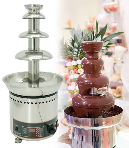 GESAIDES Máquina para Fuente de Chocolate, Máquina Eléctrica para Fondue de Chocolate, Fuente de Queso, Nachos, Salsa de Chocolate, Bodas y Fiestas.,4tiers