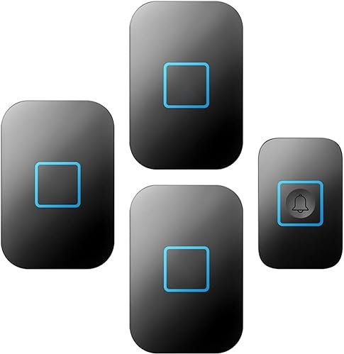 Wireless Door Chime Kit Plug-In Doorbell with 1000ft Range Waterproof 3 Receivers & 1 Push Button 60 Melodies 5 Volume Levels Easy Installation