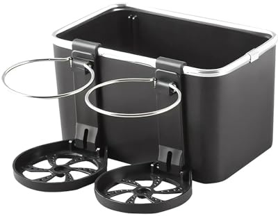 Taicols Auto Getränkehalter, Auto-Armlehnen Aufbewahrungsbox, Auto-Organizer Mittelkonsole, Auto Organizer mit Doppelt Getränkehaltern, Universeller Auto-Flaschenhalter Becherhalter (Schwarz)