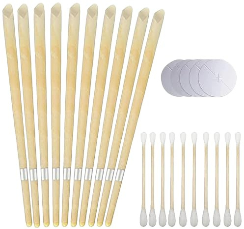 10 PCS Ear Candles, Ear Candle Set with Natural Organic Beeswax (Drip Protection Tray 5 PCS+10 Cotton Swab), Ear Candle Kit,Ear Wax Candles for Blocked Ears Ear Cleaning Candles Earwax Remover Tool
