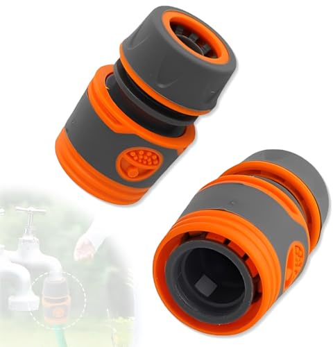 JYNVO 2 Pezzi Attacco Rapido 1/2 (13mm) Compatibile Gardena - Raccordi per Impianti Irrigazione, Cambio Istantaneo Tubo Giardino