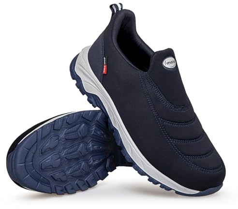 ZVJV Unisex ortopediska extra breda sneakers slip-on sneakers promenadskor andas lätta halkfria vattentäta vandringsskor löparskor utomhus män kvinnor, blå, 43 EU