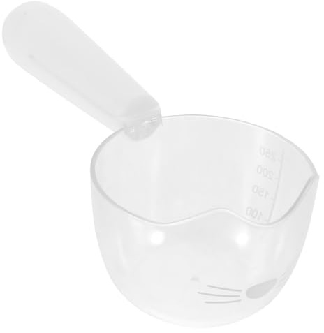 BESTonZON Cuillère de Nourriture pour Animaux avec Balance Intégrée Cuillère Mesureuse Plastique Transparente pour Pâté Chien et Chat Clip Multi-Usage Portable et Facile à Nettoyer Dosage