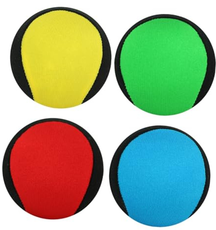 BESPORTBLE 4pcs Water Bounce Balls Beach for Outdoor Pool Party Multipack in Yellow Green Blue Wine Red with Black