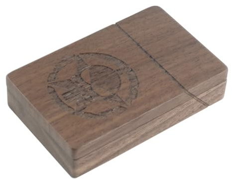 Aumotop Boîte à Médiators en Bois, Matériau de Haute qualité, Couvercle Rotatif, Fermeture Magnétique, 3 Compartiments, Pièces Pratiques pour Instruments de Musique, Cadeaux (Boîte à Cigarettes)