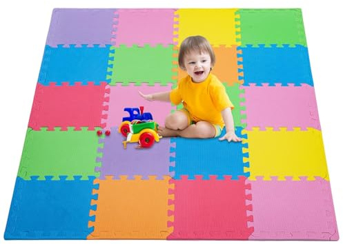 GREENSAPPIRE 20er-Set Krabbelmatte Baby & Spielmatte Baby – 30 × 30 × 1 cm | Puzzlematte Baby aus EVA, Weiche Puzzle Matte Rutschfeste & Wasserdichte Krabbeldecke für Baby und Spielmatte Kinder