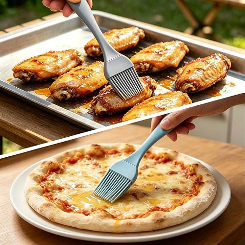 2 Pack Silicone Pastry Brush for Grilling and Baking, Basting Pastry Brush, Kitchen Pastry Brushes, BBQ Brushes for Cooking, Pastry, Stirring