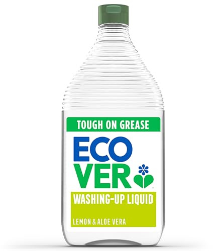 Ecover Washing Up Liquid, Washing Up Soap, Tough on Grease and Grime, Fresh Lemon & Aloe Scent, 1 x 950ml