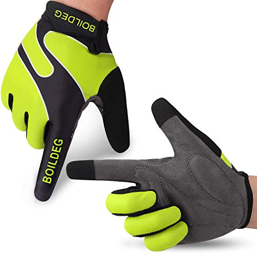 boildeg Guantes de Ciclismo de Bicicleta Guantes de Bicicleta de Carretera de Medio-Dedo para Hombres Mujeres Acolchado Antideslizante Transpirable
