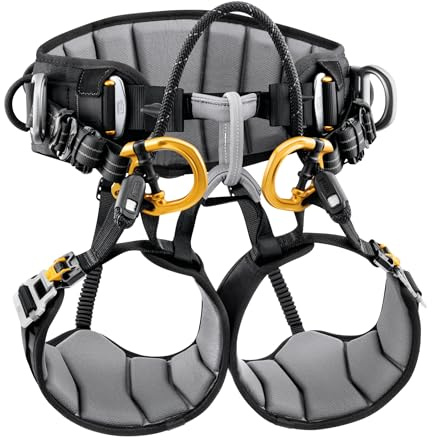 PETZL SEQUOIA SRT Arborist Seat Harness for Single Rope Technique - Black/Yellow, Size 0